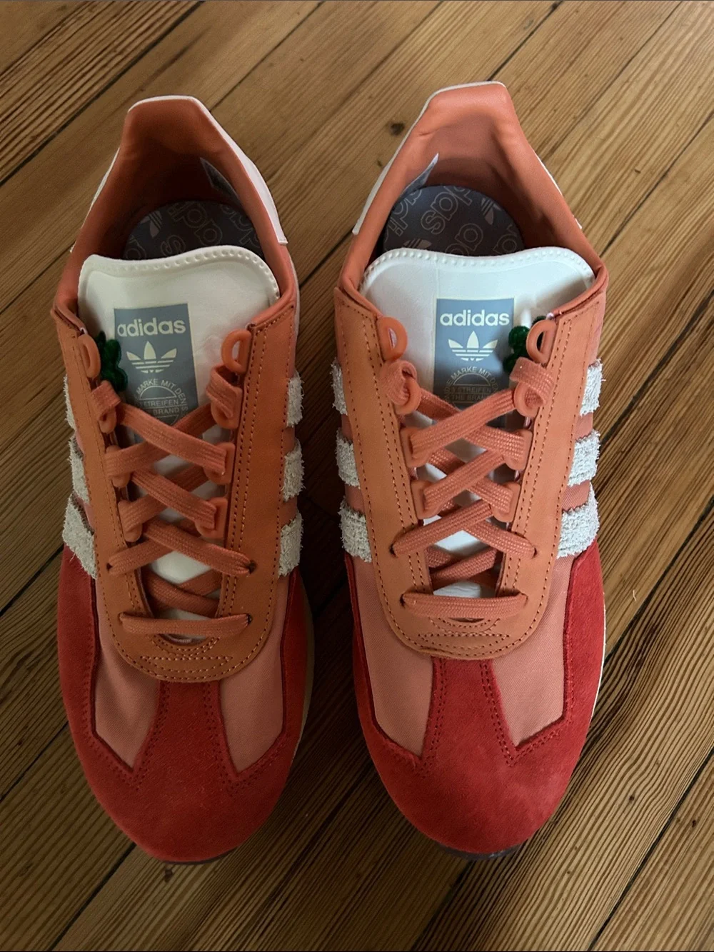 adidas Retropy E5 shoes Coral and Red Suede Retro Runner Sneakers